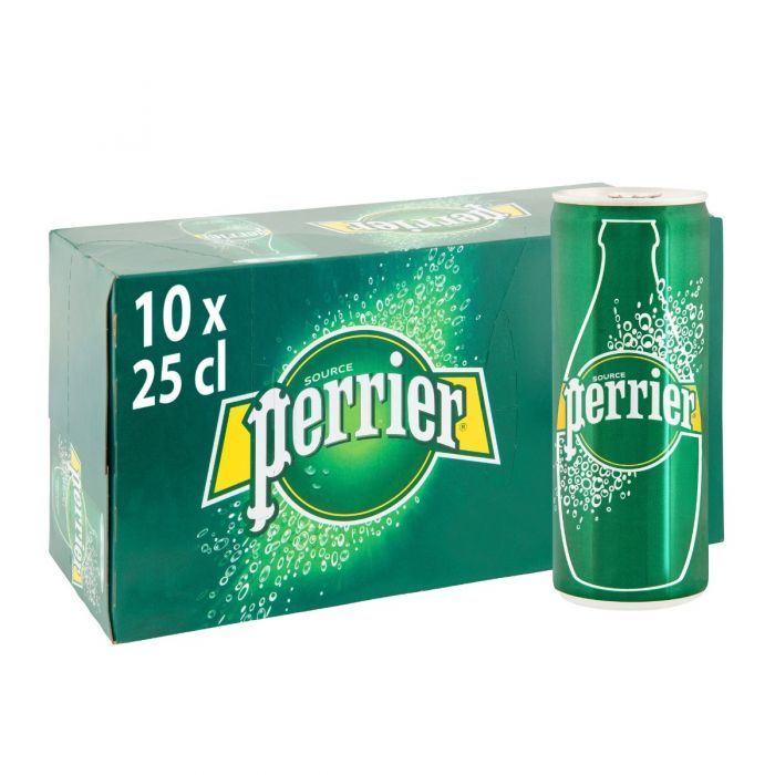 Perrier karbonatlı doğal bahar köpüklü su 250mL İnce kutular 30 kutular toplam ambalaj değişebilir