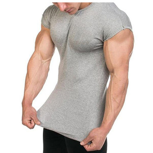 Gym Wholesale fitness t <b>shirt</b> for <b>men</b> custom logo fitness <b>men's</b> t-<b>shirts</b> curved hem muscle fit workout t-<b>shirt</b> - Product Image 2