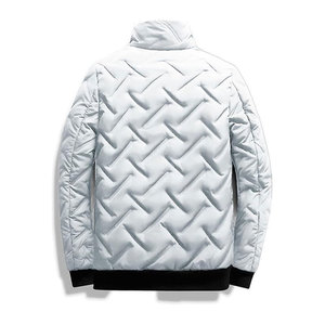 เสื้อแจ็คเก็ตพัฟเฟอร์แฟชั่นผู้ชาย น้ำหนักเบา คอตั้ง แจ็คเก็ตขนเป็ดสำหรับฤดูหนาว อุ่นสบาย ซิปหน้า มีกระเป๋า - Product Image 6