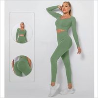 Ensemble de yoga pour femmes, haut court confortable uni, leggings taille haute, sans couture, écologique, respirant, antibactérien, séchage rapide, V