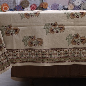 High Quality Floral Hand Block Print <b>Table</b> <b>Cloth</b> for Weddings and Daily Use Handmade Organic Cotton for Elegant Home Decor - Product Image 4