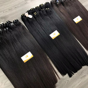 Minh Khang Premium Hair Vietnam ofrece el mejor precio 100% extensiones de trama de piel humana mechones rectos de hueso de lujo negro Natural - Product Image 1