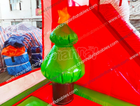 Château gonflable de Noël avec toboggan Jingle Bells, combo trampoline en PVC pour tout-petits, idéal pour jardin et fêtes d'anniversaire