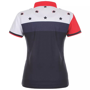 Venta al por mayor logotipo personalizado de alta calidad de algodón y poliéster Polo de cuello de trabajo para mujer Polo de golf Pose elástico costilla Polo ajustado - Product Image 2