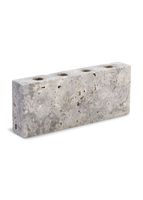 Porte-bougie en travertin argenté, support à deux bougies, minimaliste, artisanal, base de bougie en pierre pour une décoration élégante de la maison et des événements