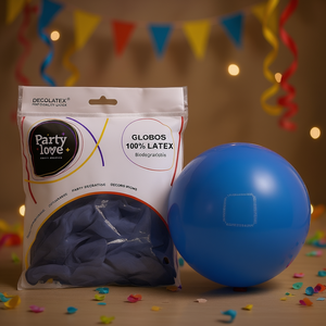 Palloncini in lattice Party Love blu 25 cm biodegradabili per decorazioni per feste - Product Image 3