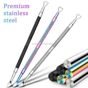 Pousse-cuticules professionnel double embout en acier inoxydable de qualité supérieure, couleurs personnalisables, réutilisable, pour manucure - Product Image 6