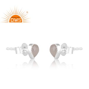 ต่างหูแบบกระดุมพลอยรูปดวงจันทร์สีเทาเงินสเตอริ่งเครื่องประดับดีไซน์ตามสั่งสำหรับเป็นของขวัญสำหรับผู้หญิงสำหรับผู้หญิง - Product Image 3