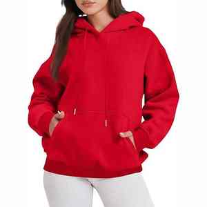 Sudaderas con capucha de invierno y otoño para mujer de alta calidad, sudaderas con capucha de manga larga sólida para mujer, sudaderas con capucha de bolsillo de gran tamaño, 100% de algodón - Product Image 4