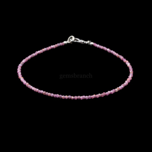 Bracelet de perles de rubis naturel Bracelet de pierres précieuses rondes à facettes en rubis Micro perles bijoux pour femmes 2mm cristal de guérison cadeaux en vrac - Product Image 2