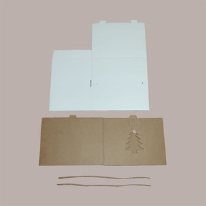 5 uds caja de regalo con soporte de Panettone gráfico de árbol de cartón marrón bajo 245x245H180mm para vacaciones de Navidad - Product Image 4