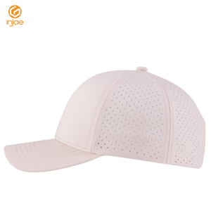 Casquette de golf structurée en polyester 100% imperméable, à 6 panneaux, personnalisée, unie, OEM ODM, découpée au laser, perforée, incurvée, pour la course à pied - Product Image 5