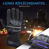 Gants de course en cuir certifiés CE de haute qualité, à doigts entiers, imperméables, compatibles écran tactile, coupe-vent, avec poignées auto-chauffantes et fixation à crochet