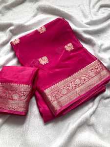 Nouveau tissu de soie crêpe de viscose douce pure avec un design de paon jacquard partout avec un chemisier de course - Product Image 5