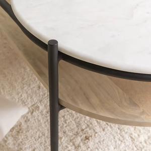 Table basse en bois de manguier moderne et écologique de conception nouvelle 2026 avec marbre et fer pour la maison, le salon, la salle à manger - Product Image 3