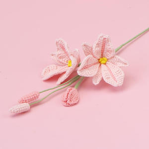 Flores de Orquídea Hechas a Mano con Ganchillo, Ramos Florales Tejidos con Hilo para el Día de San Valentín y Bodas, Orquídeas Artificiales al por Mayor - Product Image 3