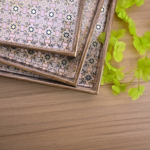 ชุดถาดเสิร์ฟลายดอกไม้สไตล์ชาติพันธุ์ 3 ชิ้น ของตกแต่งบ้านสไตล์โมเดิร์นและถาดเสิร์ฟ ขายส่งราคาดีที่สุด - Product Image 3