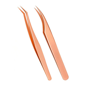 Pince à épiler en acier de marque privée Rose Gold Beauty Essentials pour l'application d'extension de cils de précision - Product Image 1