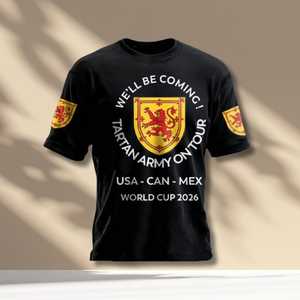 Maglietta Promozionale per Tifosi della Scozia per la Coppa del Mondo 2026, Stile Stemma Leone, per Viaggi in USA, Canada, Messico - Product Image 1
