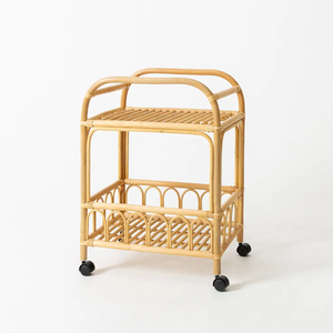 Handcrafted Rattan <b>Serving</b> Cart - Stylish Drink <b>Trolley</b> for Any Space Functional Drink <b>Serving</b> <b>Trolley</b> for Bars and Restaurants - Product Image 1