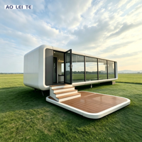 Cabaña Moderna Estilo Villa para Exteriores, Habitación Cápsula, Cabaña Prefabricada Tipo Apple, Estructura de Acero, Oficina Móvil o Hotel Resort