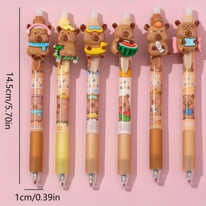 Stylos gel bleus effaçables avec motif Capybara pour l'école et le bureau - Product Image 5