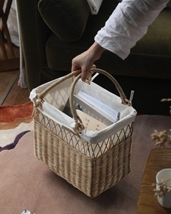 Cesta de Almacenamiento de Ratán Vintage con Asa, Cesta de Mimbre Hecha a Mano para Organización del Hogar, Proveedor Mayorista de Vietnam - Product Image 4