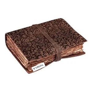 Leather Journal-Leather Bound Journal Deckle Edge Vintage Paper- <b>Floral</b> Embossed Book of Shadows -8 Inches X 6 Inches (Brown) - Product Image 2