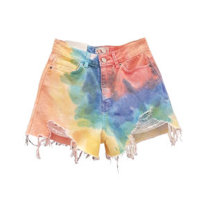 Women Straight <b>Ripped</b> <b>Denim</b> <b>Shorts</b> Mid <b>Waist</b> Summer Casual Streetwear Elastic breathable Jean <b>Shorts</b> for women - Product Image 1