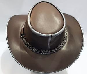 Chapeau de cowboy à large bord pour homme 2026 – Le plus vendu – Chapeaux en cuir marron chocolat foncé – Fournisseur en gros - Product Image 6