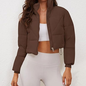 Chaquetas de Invierno para Mujer con Diseño de Logotipo Personalizado, Chaquetas Cortas Acolchadas Transpirables, Abrigos de Plumón Gruesos y Cálidos para Mujer - Product Image 2