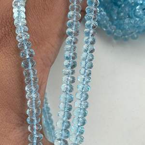 Cuentas Redondas Facetadas de Topacio Azul 100% Natural de Alta Calidad de 5mm-7mm para la Fabricación de Joyas con Más de 50 Años de Experiencia - Product Image 2