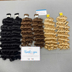 Meilleur produit 100% couleur vietnamienne vapeur vague profonde extensions de cheveux en vrac de haute qualité pas d'enchevêtrement très soyeux grand en Stock - Product Image 4