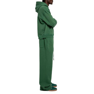 Customized Men's 100% Cotton Casual Full Zip Tracksuit 2 Piece Set Hoodie <b>Sweatpants</b> 340gsm <b>Oversized</b> Heavyweight Baggy Trouser - Product Image 3