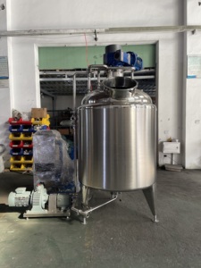 خزان تفريغ للاستحلاب بالخلط الصناعي 500 لتر من الفولاذ المقاوم للصدأ مع سترة مجانسة وتدفئة - Product Image 3