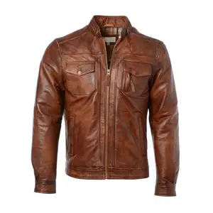 2024 New Arrival Waterproof Pakistan Manufacturer Men Leather Jacket Best Selling Unique Design Men Leather Jacket