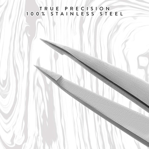 100% marteau en acier allemand forgé pince à épiler à pointe inclinée pointe pointue pince à épiler sourcils et poils incarnés - Product Image 2