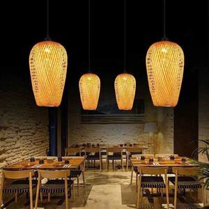 Elegant Handmade Rattan <b>Bamboo</b> Chandeliers Pendant <b>Lights</b> LED Bell Shade Courtyard Decor Minimalist Woven Lampshade - Product Image 6