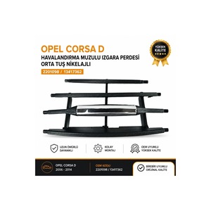 Grille de ventilation chromée puissante avec bouton central pour Opel Corsa D 2006-2014 – Cache-ventilations et persiennes - Product Image 1