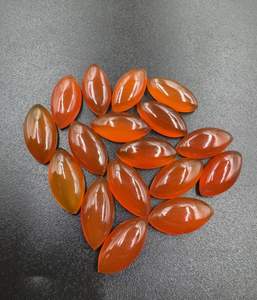 Cabujón de forma de marquesa suave de ónix rojo Natural, piedras preciosas sueltas de alta calidad para la fabricación de joyas, gemas al por mayor, 10x20mm - Product Image 2