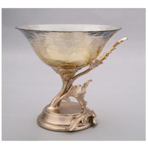 Bol en or moderne fait main avec design latéral poli et lavable au lave-vaisselle pour les occasions de mariage des hôtels et des restaurants à domicile - Product Image 4