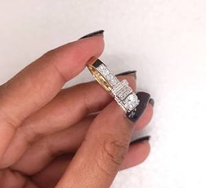 Bague de fiançailles solitaire en diamant de laboratoire de taille ronde de 1 carat, bague en or blanc/rose/rose massif 14 carats pour femmes, cadeau de la Saint-Valentin - Product Image 3