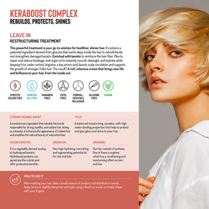 KERABOOST COMPLEX - ครีมบำรุงผมสูตรเข้มข้น ฟื้นฟูสภาพเส้นผมด้วยเพล็กซ์ อาร์แกนออยล์ และอาร์จินีน ผลิตในอิตาลี - Product Image 2