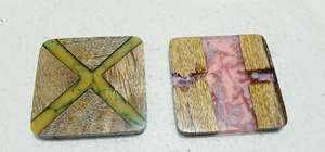 2023 sous-verres de style classique personnalisés en bois d'acacia et résine époxy tapis et tampons vierges pour la décoration intérieure - Product Image 4