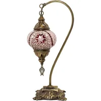 Lampe de bureau en mosaïque ottomane turque rustique faite à la main, verre teinté, lumière LED 5000K, lumière du jour, taille moyenne, pour chambre à coucher, VAYA DECOR