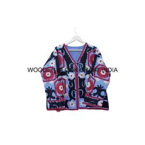 เสื้อแจ็คเก็ตฤดูหนาวผ้าฝ้ายแท้ 100% ลายปักดอกไม้ ทนทาน ระบายอากาศได้ดี เป็นมิตรกับสิ่งแวดล้อม ซับในหนา คอวี ถอดออกได้ - Product Image 1