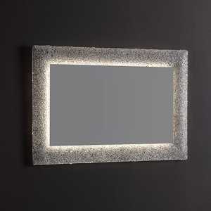 ICE COLORED LED <b>Mirror</b> Backlit Melted Glass with Grit 90X62 - Product Image 1