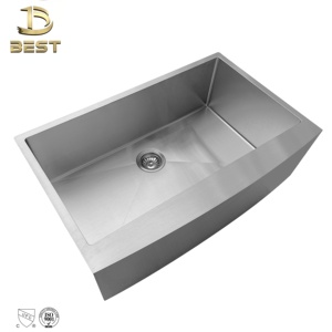 Fregadero de granja hecho en Vietnam, delantal de granja de acero inoxidable negro mate, fregadero de cocina frontal, calibre 16 R10 con escurridor - Product Image 3