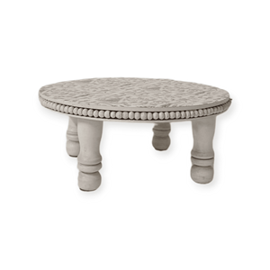 Hand-Crafted Contemporary Beaded Mango Wood Serving Display Riser Artisan Engraved Farmhouse <b>Kitchen</b> Tabletop Centerpiece Set - Product Image 2