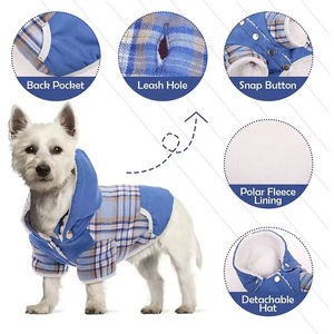 Ropa de Invierno Ecológica para Cachorros con Diseño Sólido, Abrigo Moderno para Perros con Impermeable y Collar - Product Image 5